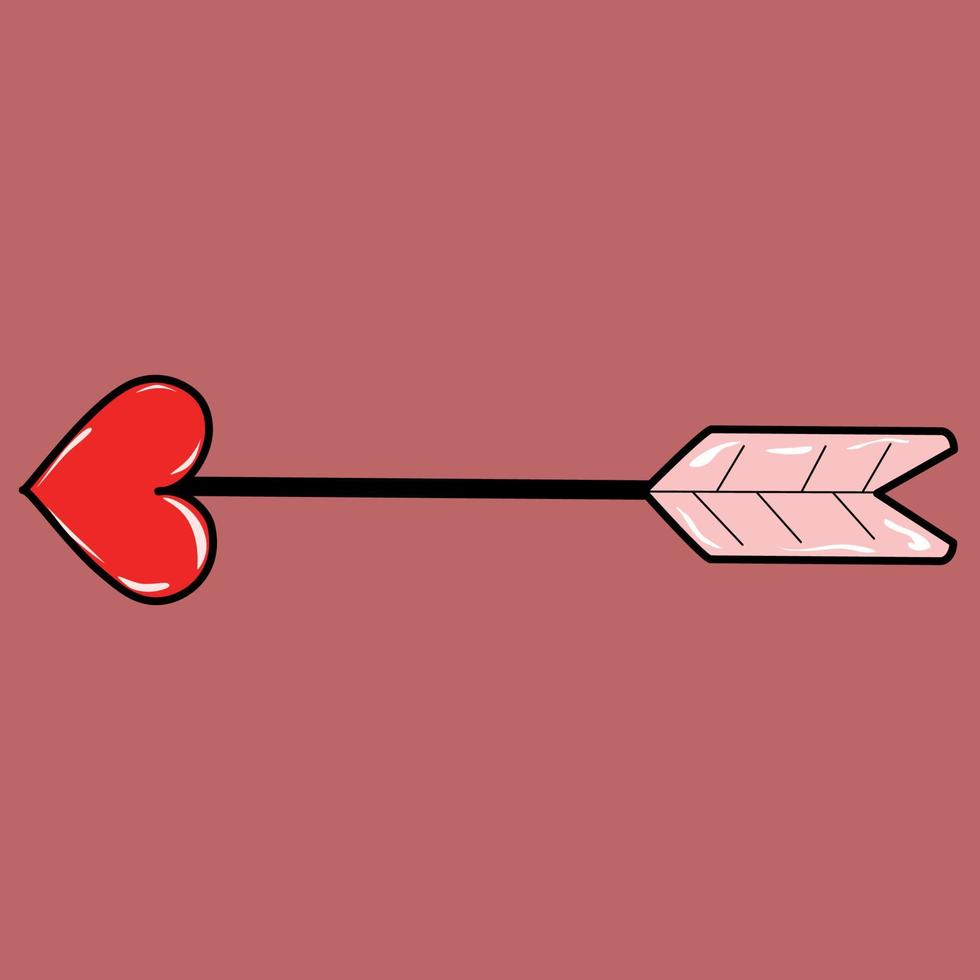 flecha con corazón rojo vector
