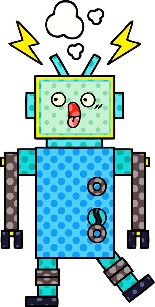 comic book style cartoon robot vector