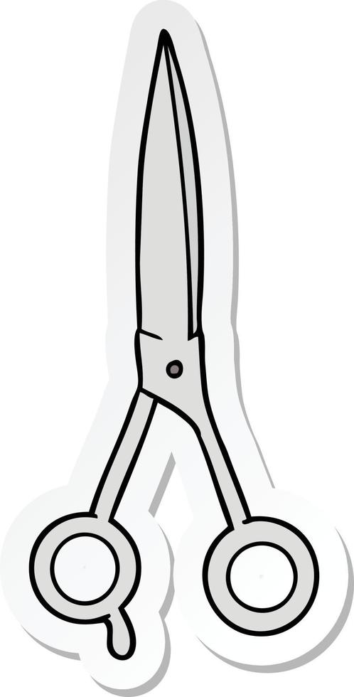 sticker of a cartoon barber scissors vector