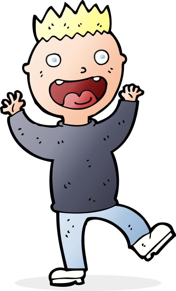 cartoon crazy happy man vector