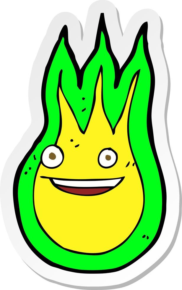 sticker of a cartoon friendly fireball vector