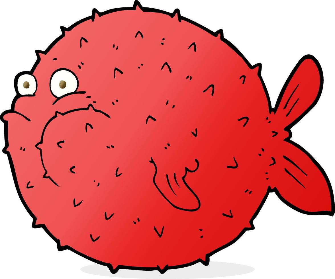 pez globo de dibujos animados vector