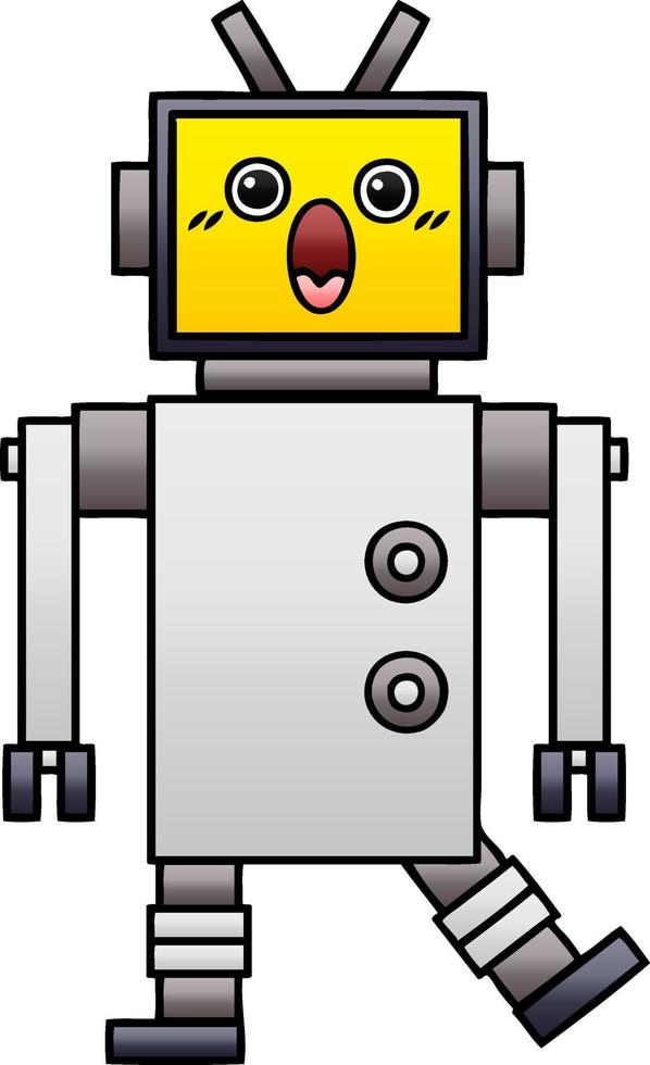 gradient shaded cartoon robot vector
