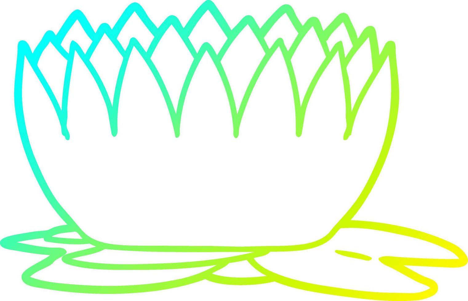 cold gradient line drawing cartoon waterlily vector