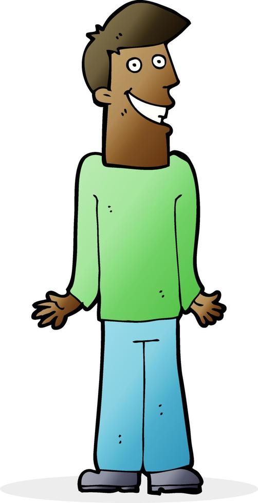 cartoon man shrugging shoulders vector