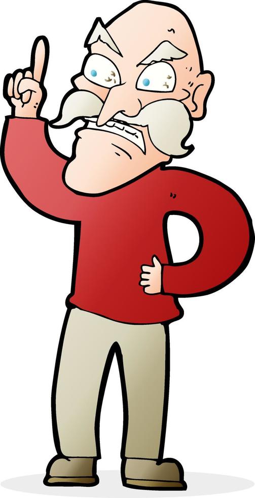 cartoon old man laying down rules vector