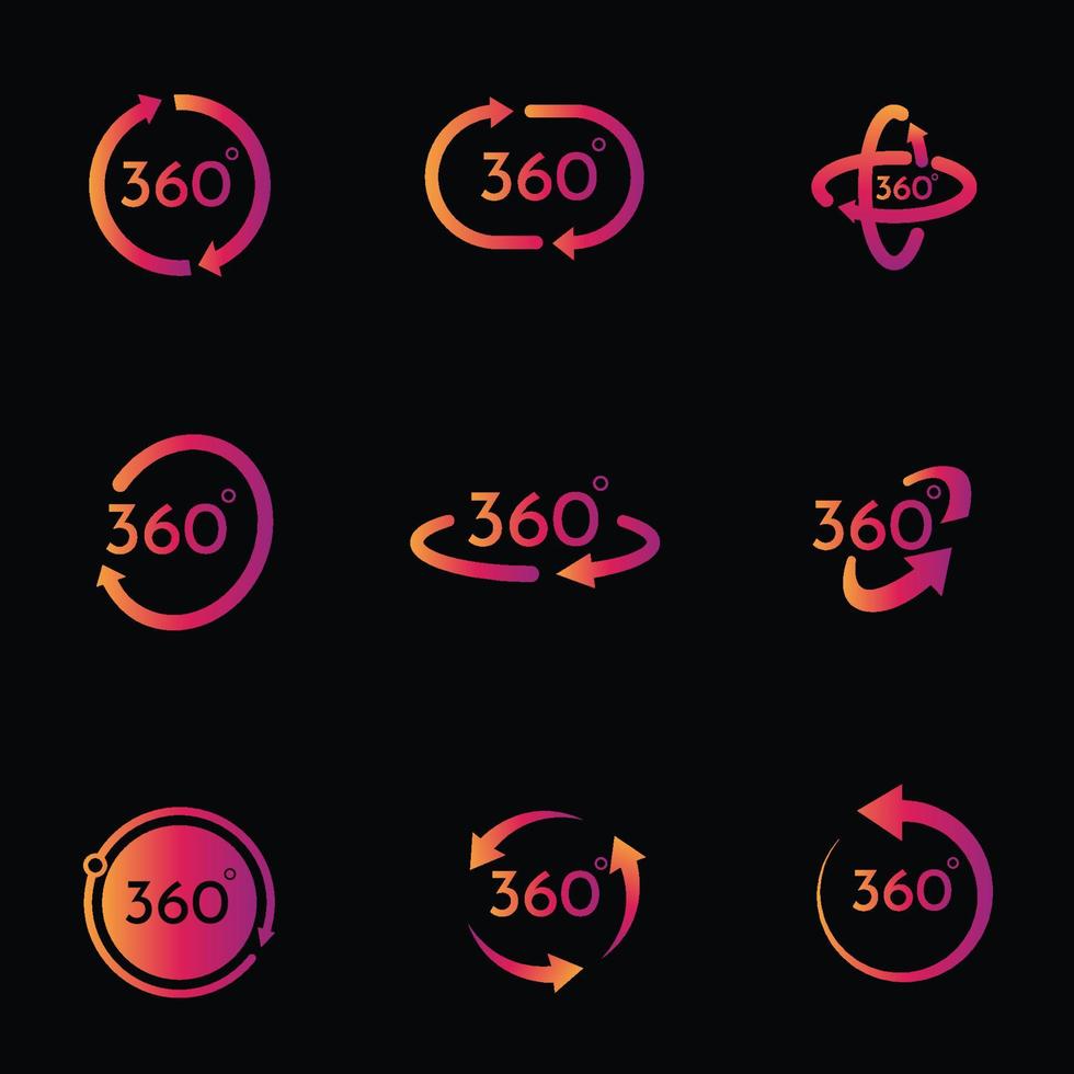 Gradient 360 Technology Icons Set vector