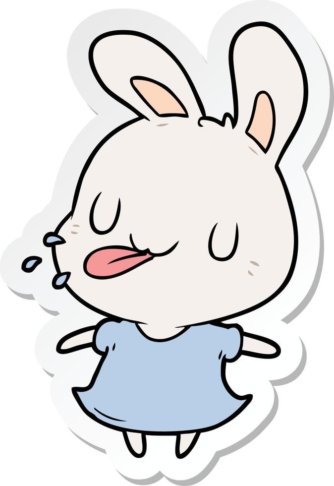 sticker of a cartoon rabbit vector