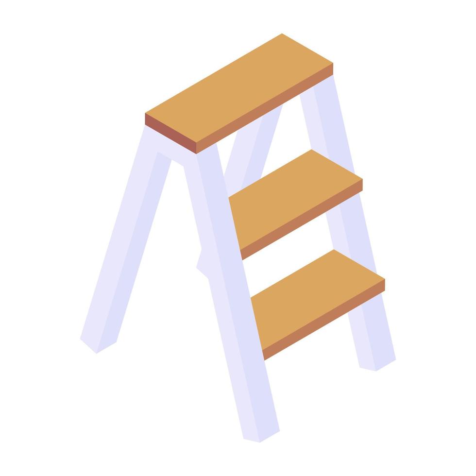 Get this customizable isometric icon of stepladder vector