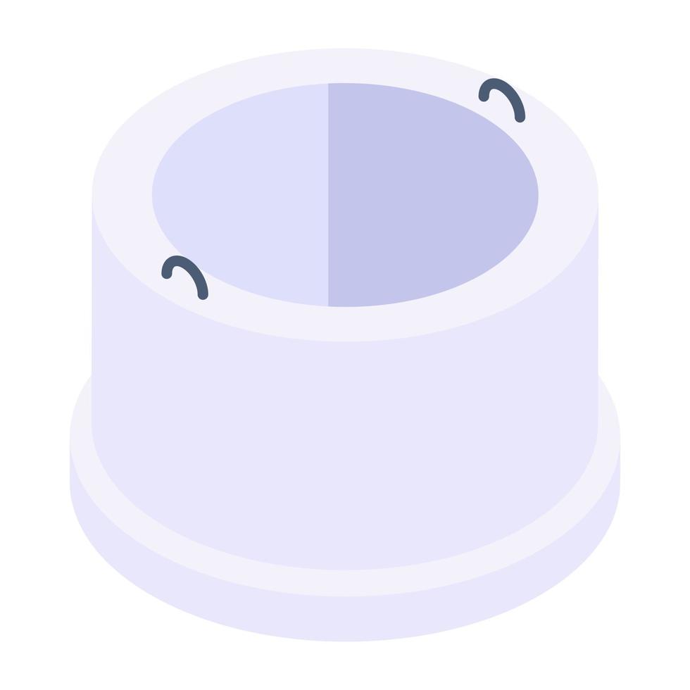 A handy isometric icon of concrete pipe vector
