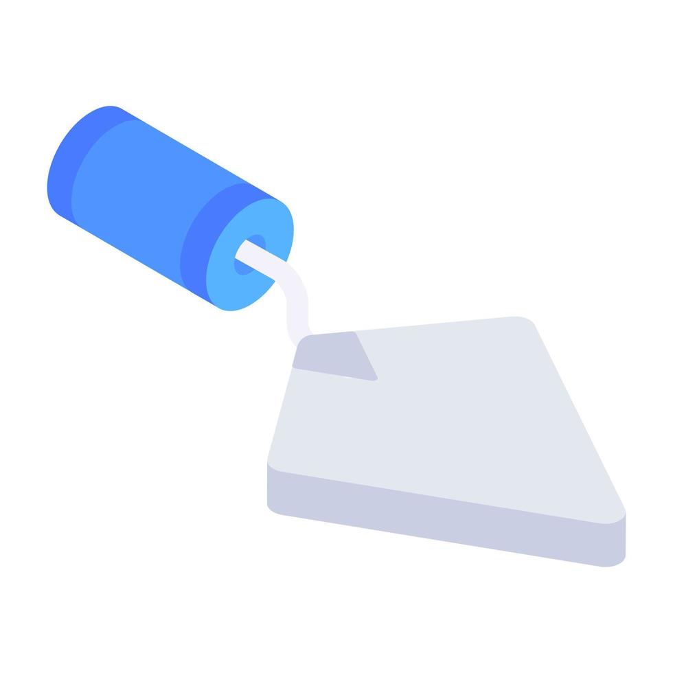 Trendy isometric icon of trowel vector