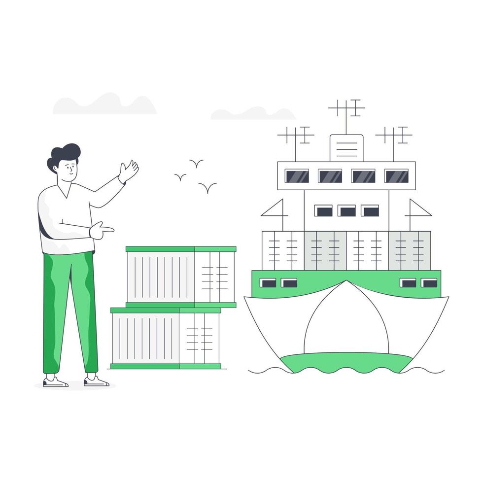 Well-crafted flat illustration of cargo shipping vector