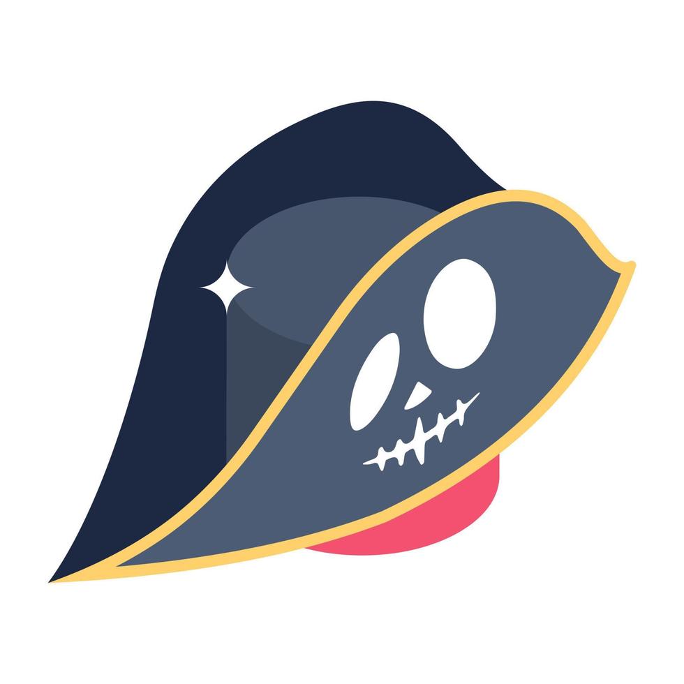 un icono isométrico moderno de sombrero pirata vector