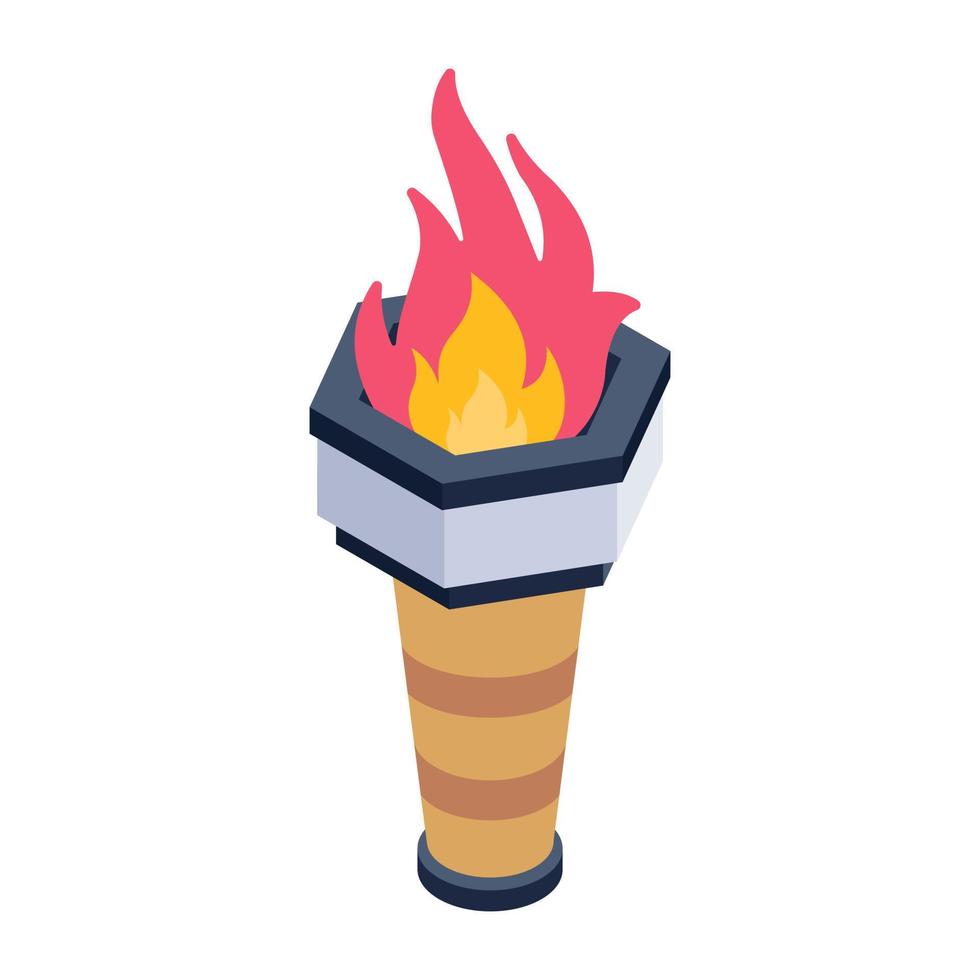 A fire lamp editable isometric icon vector