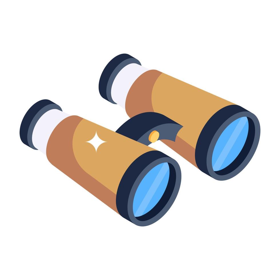 An icon of pirate binoculars isometric vector