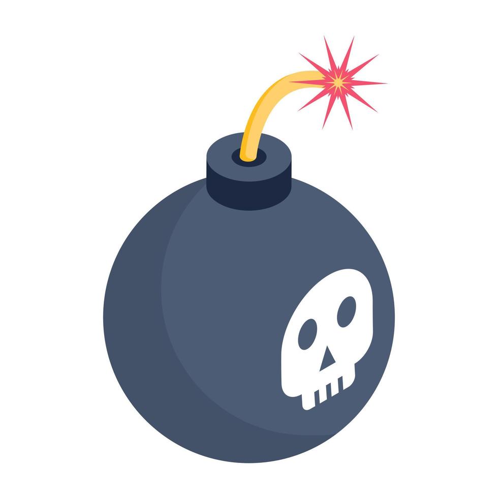 Trendy isometric icon of a bomb vector