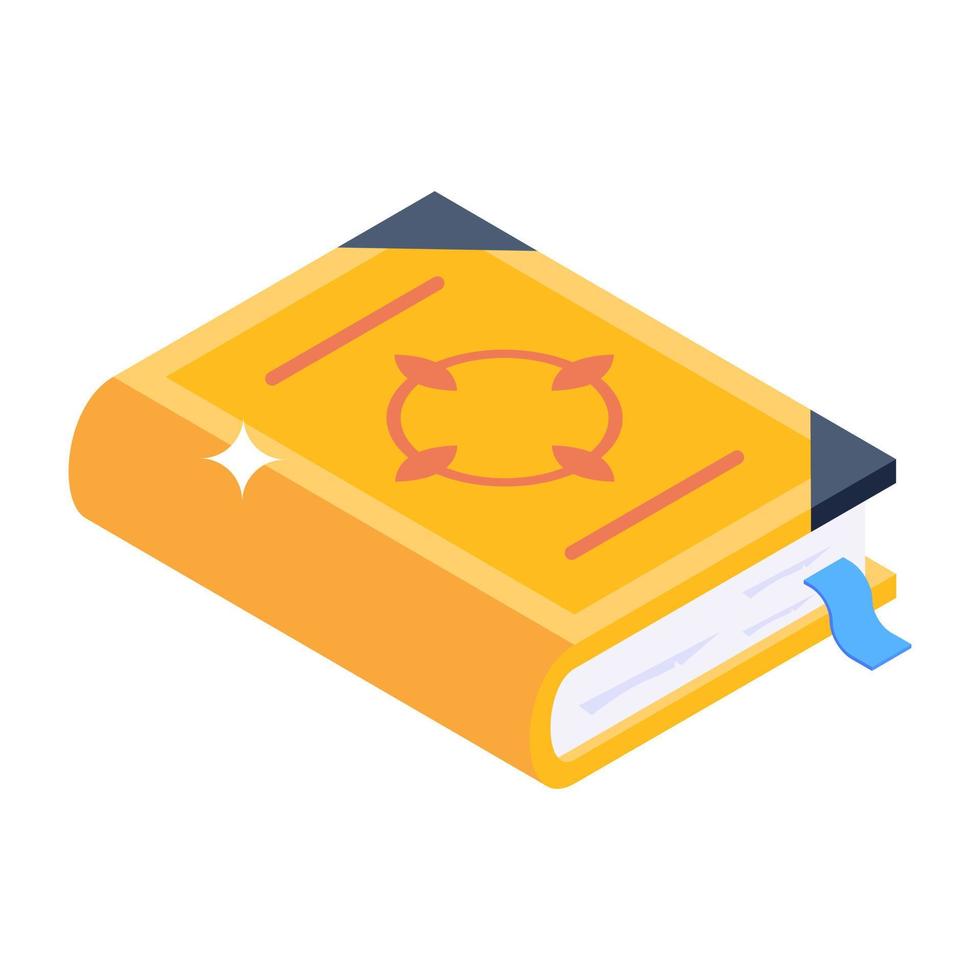 Modern magic book isometric icon download vector