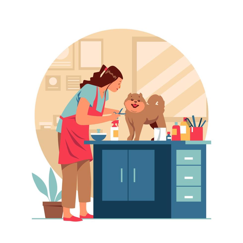 Dog Groomer at Work vector