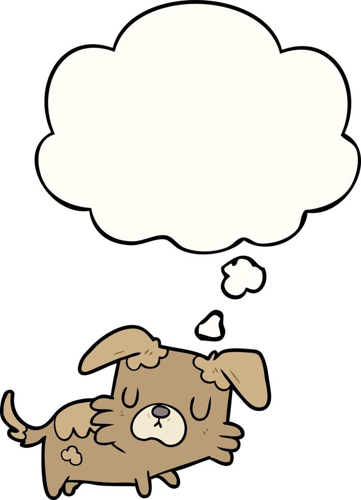 cartoon dog and thought bubble vector