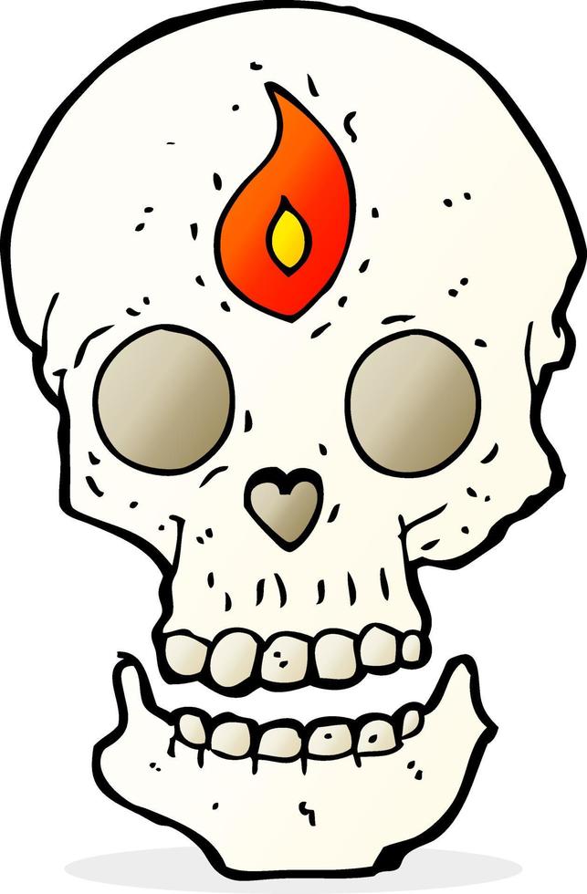 cartoon mystic skull vector