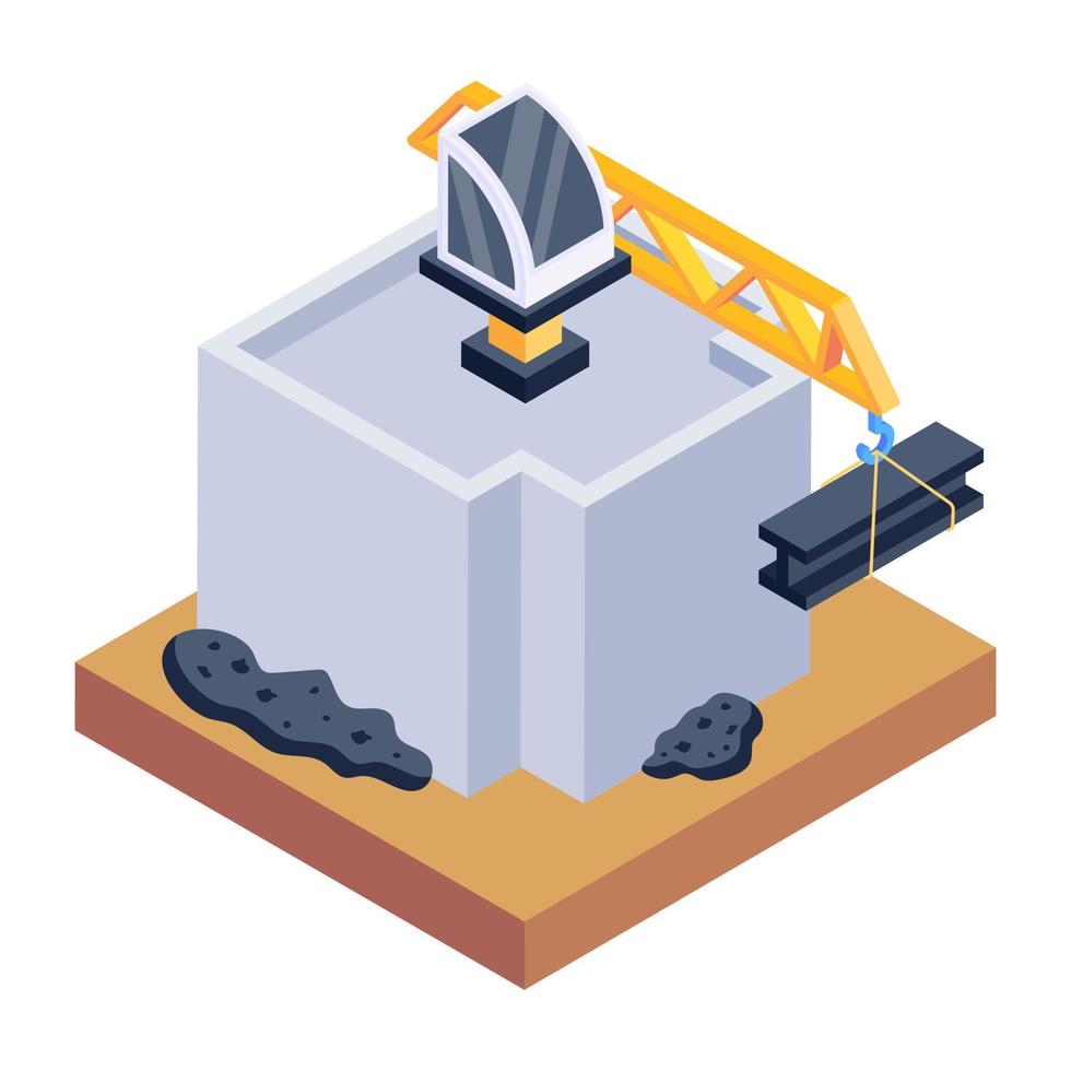 Premium isometric icon of building construction vector