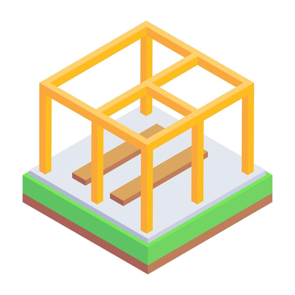 Premium isometric icon of building construction vector
