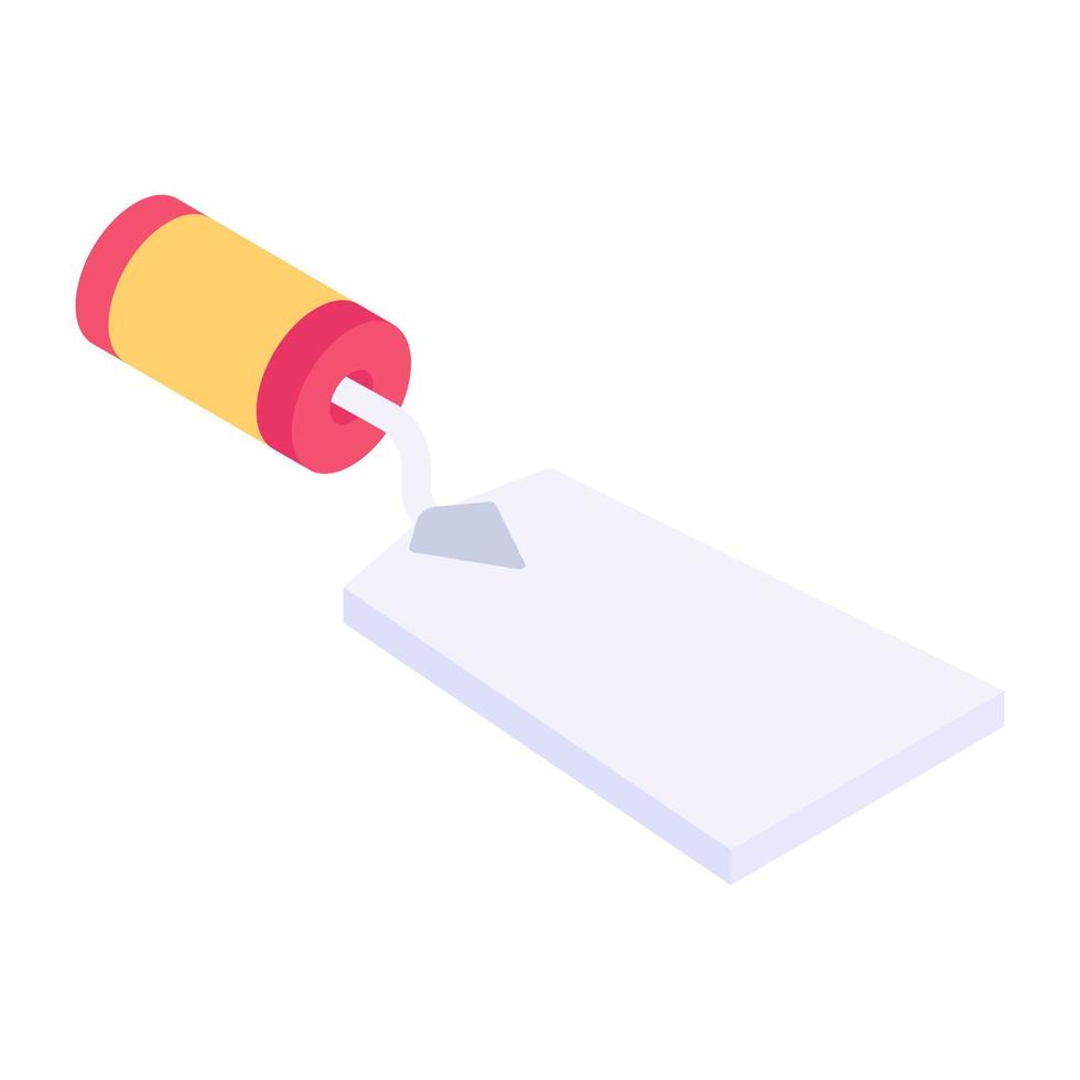 Get this editable isometric icon of putty knife vector