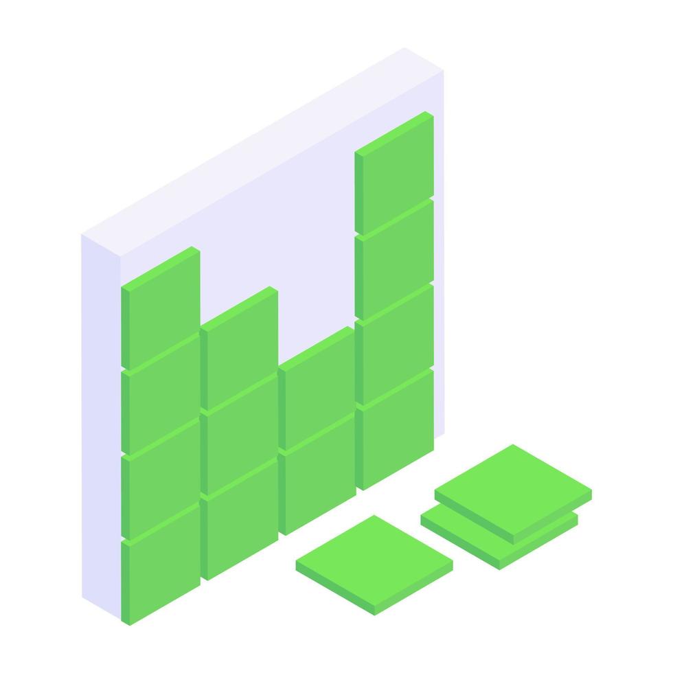 A captivating isometric icon of construction foundation vector