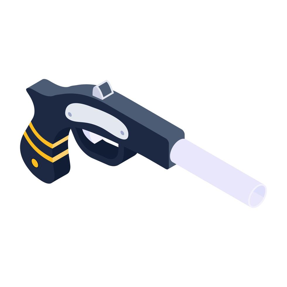 Isometric icon of a pistol vector