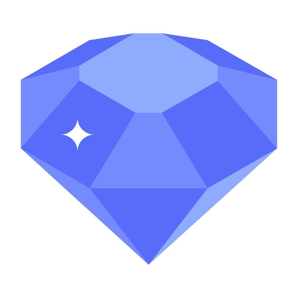 Trendy editable isometric icon of a diamond vector