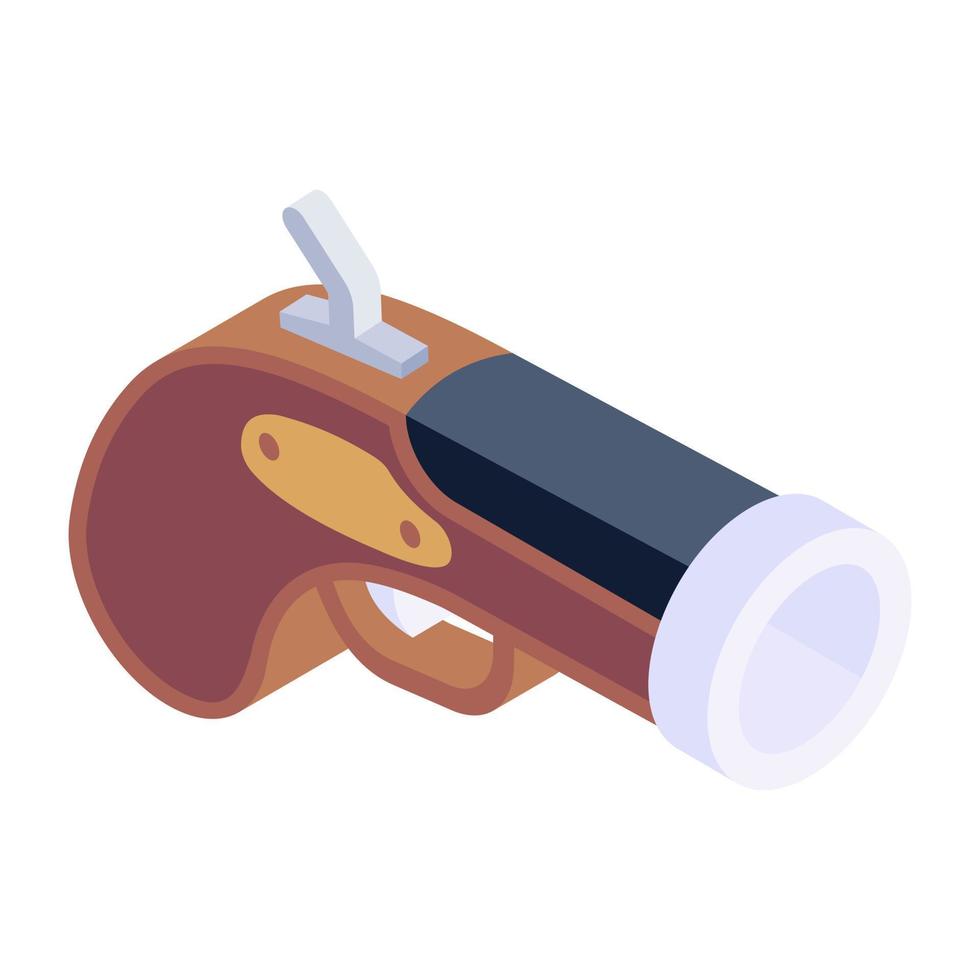 Trendy isometric icon of gun vector
