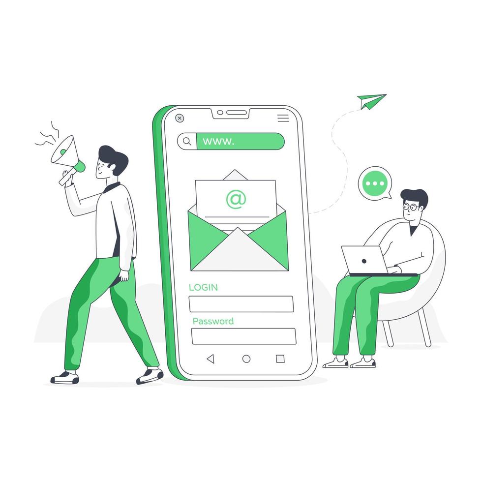 Trendy flat illustration of email marketing vector