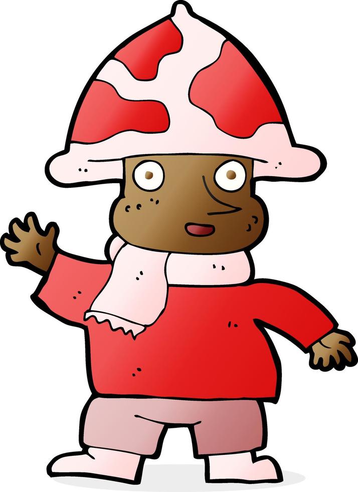 cartoon mushroom man vector