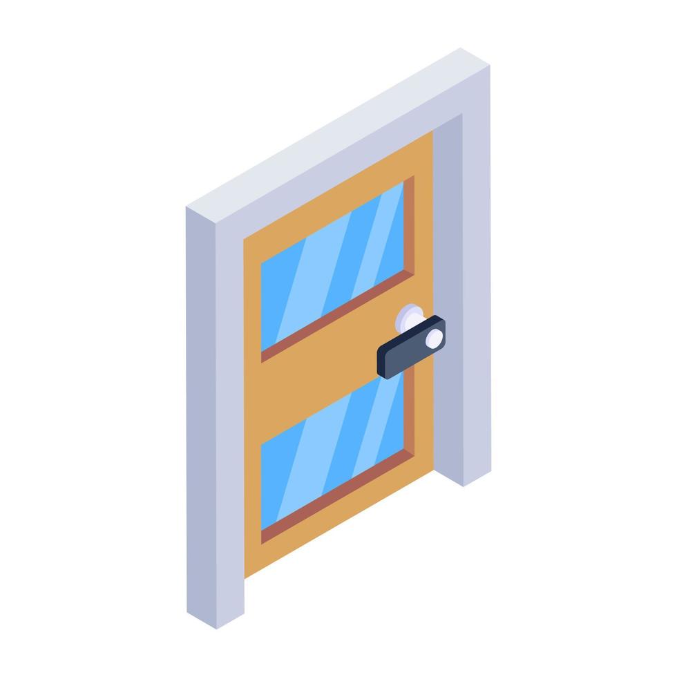 A skillfully crafted isometric icon of door vector