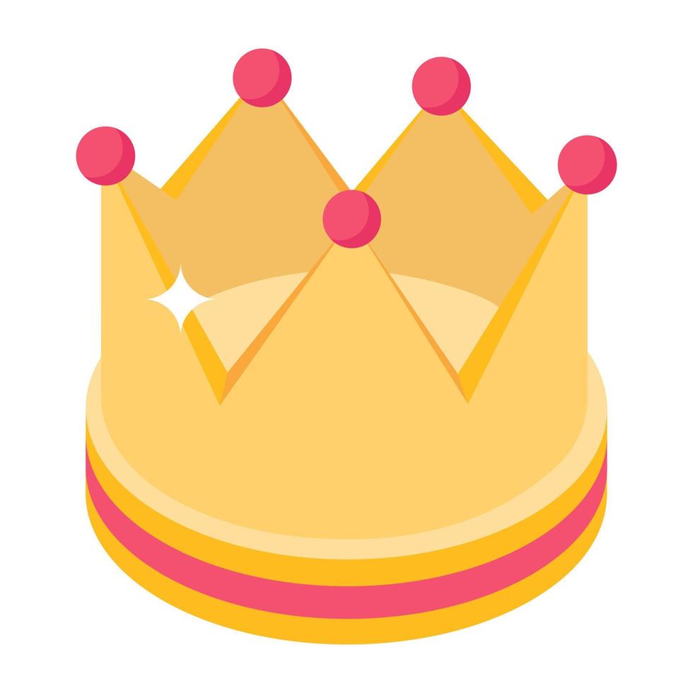 Trendy isometric icon of a crown vector