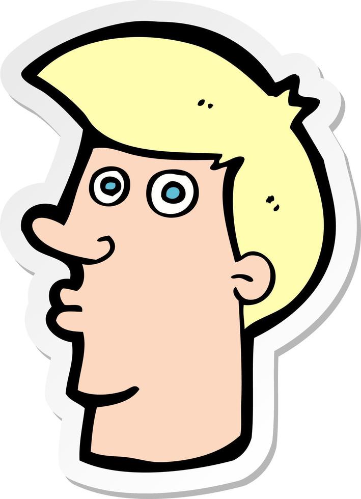 sticker of a cartoon confused man vector