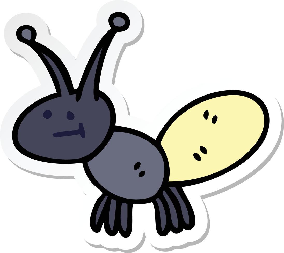 sticker of a quirky hand drawn cartoon light bug vector