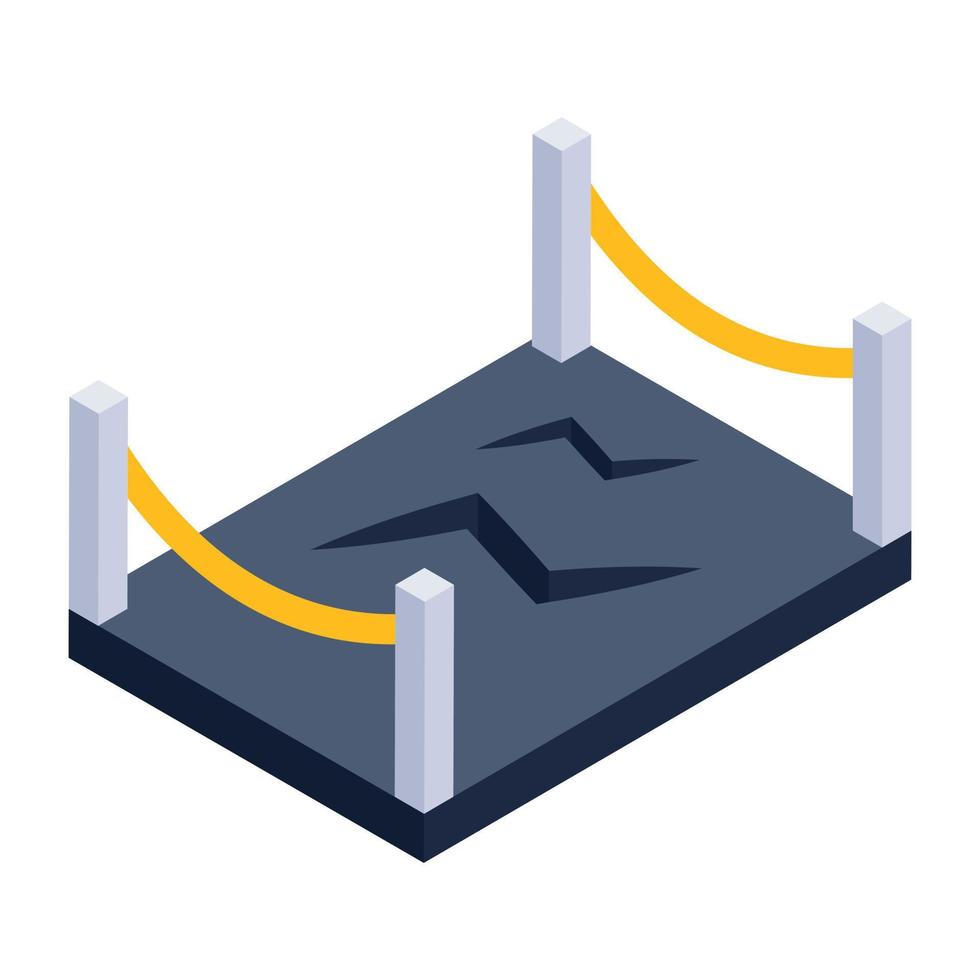 Check out an isometric icon of cracked floor vector