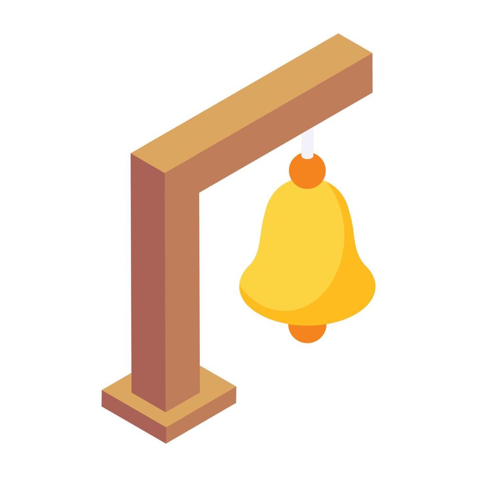 Trendy isometric icon of bell vector