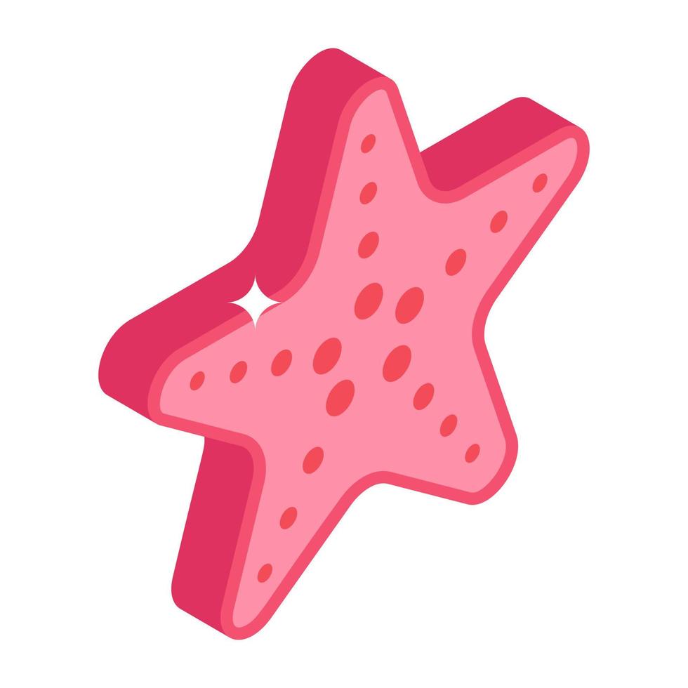 Trendy isometric icon of starfish vector