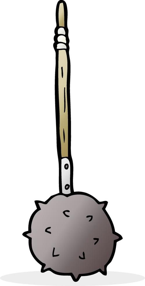 cartoon medieval mace vector