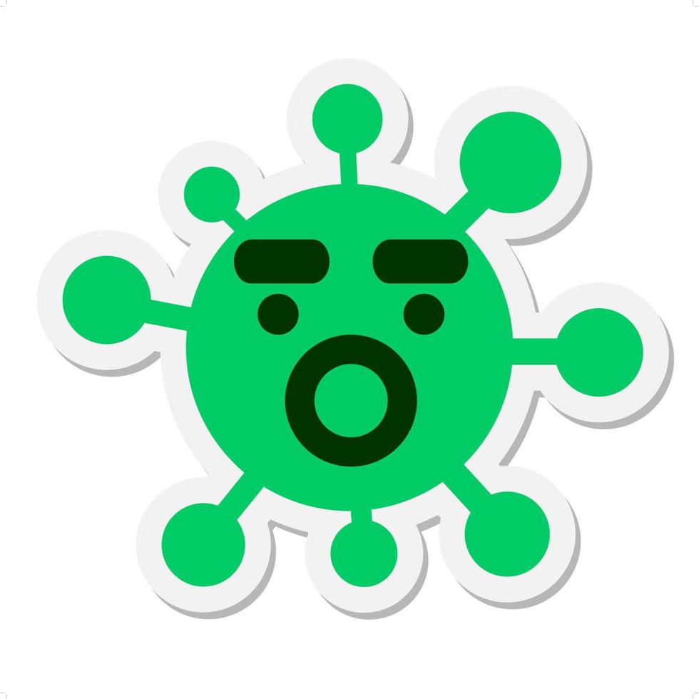 shocked annoyed virus sticker vector