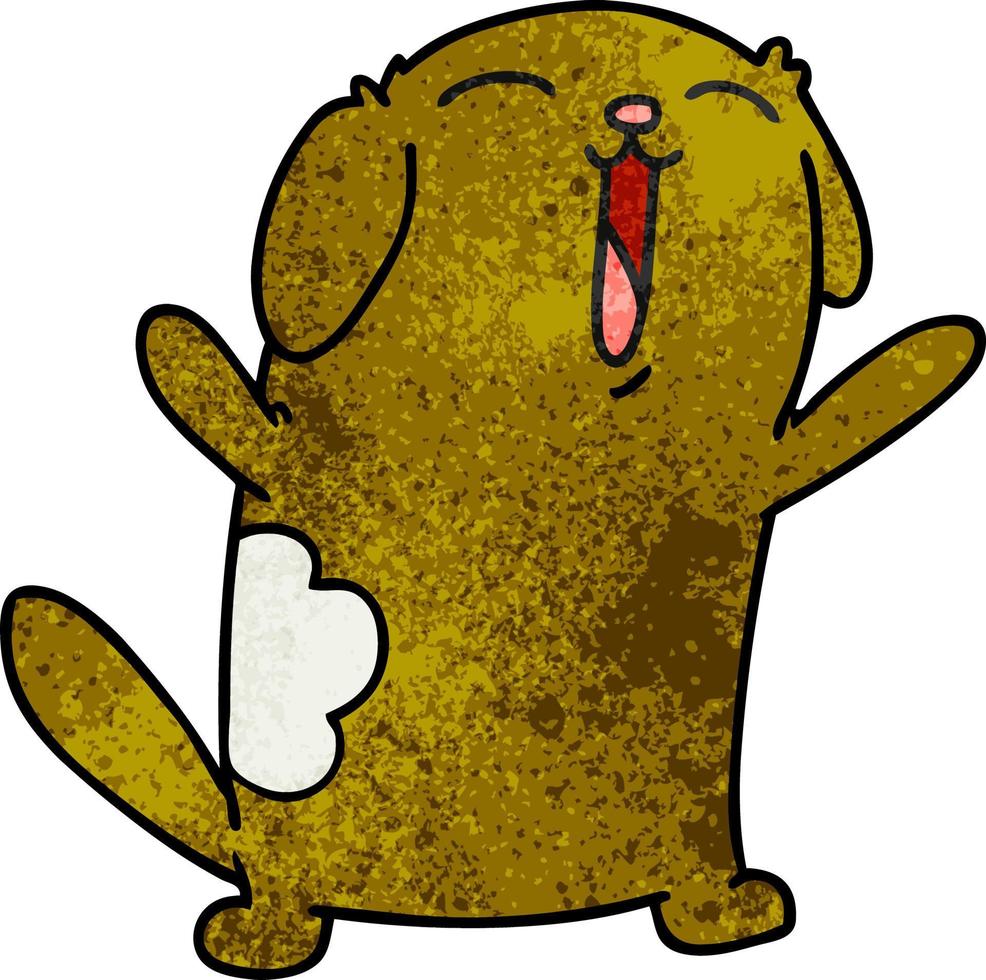 textured cartoon of kawaii cute dog vector