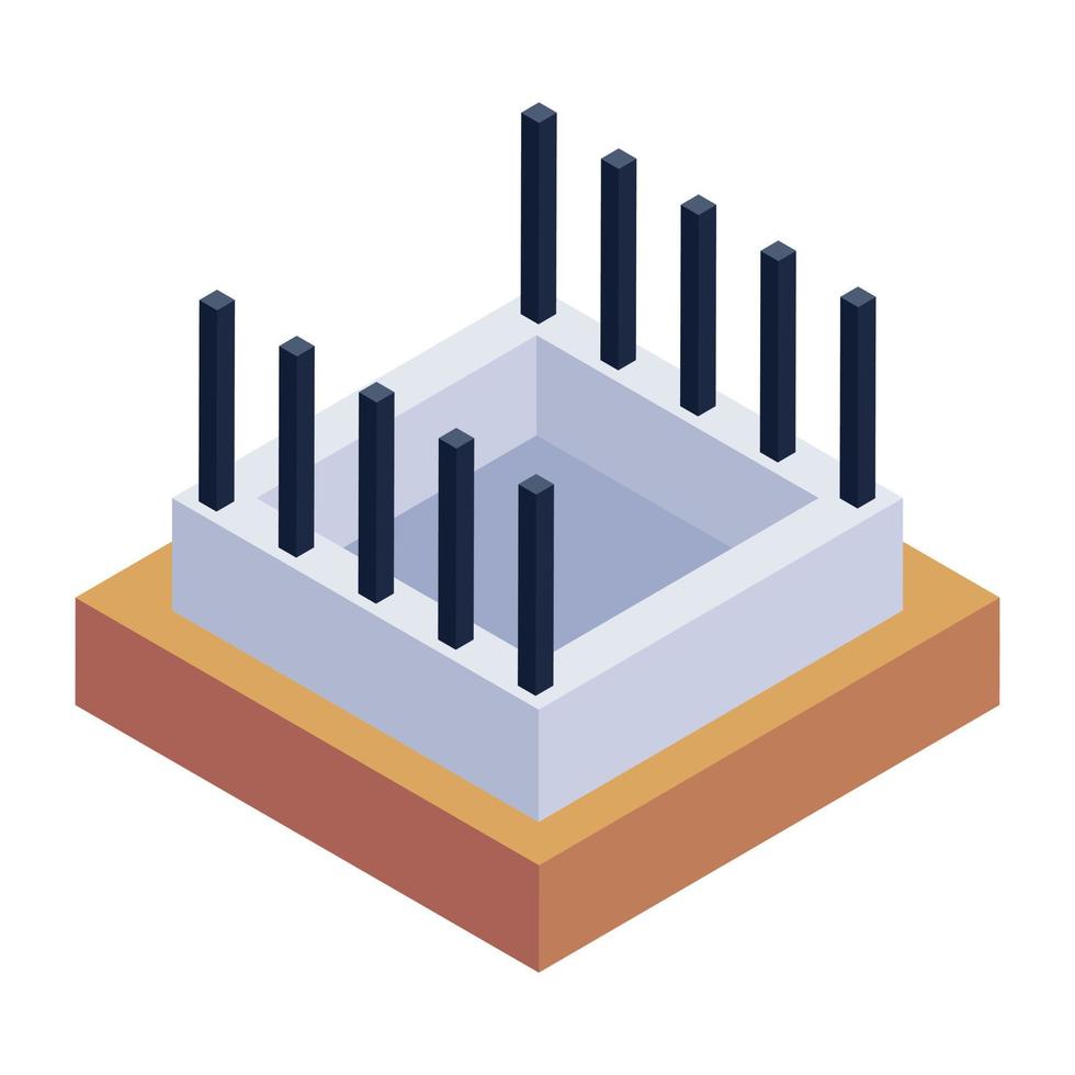 Premium isometric icon of building construction vector