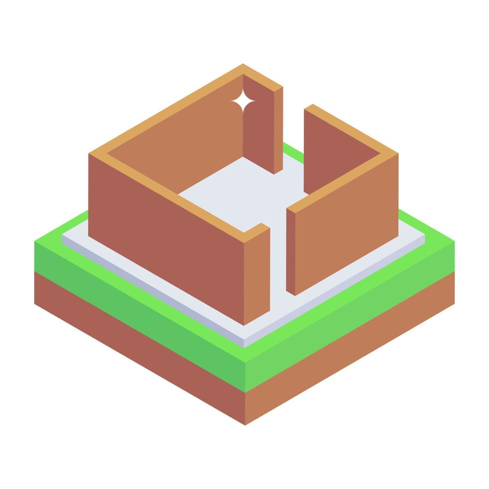 Premium isometric icon of building construction vector