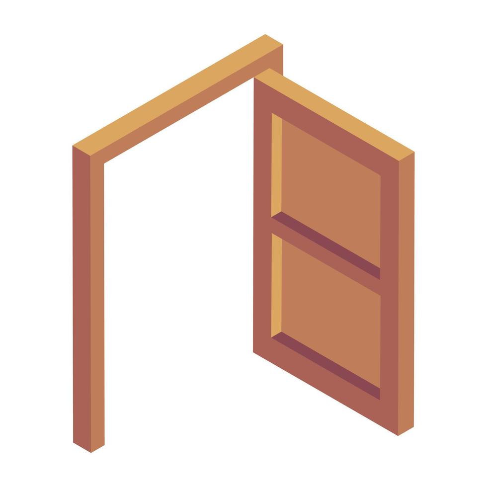 A skillfully crafted isometric icon of door vector