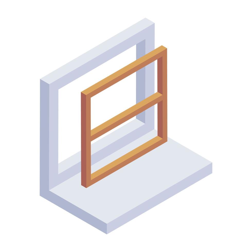 Visually appealing isometric icon of window fitting vector