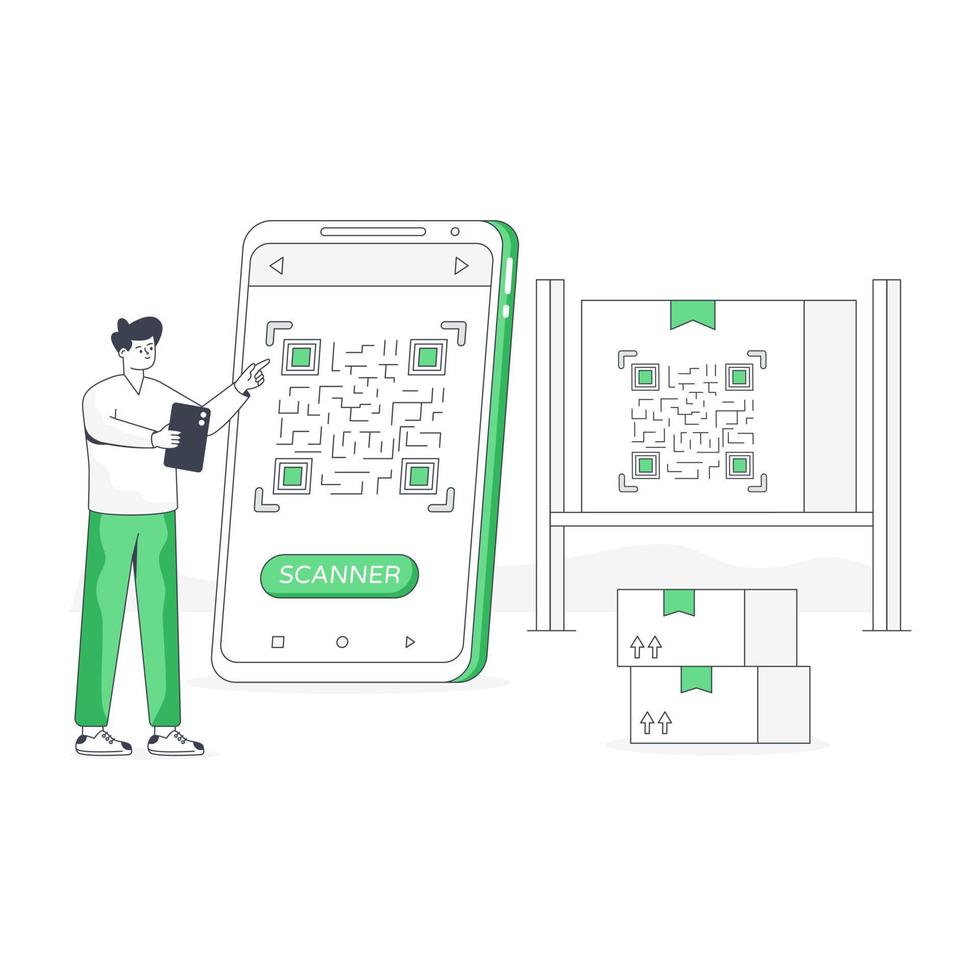 Check out flat illustration of barcode scanning vector