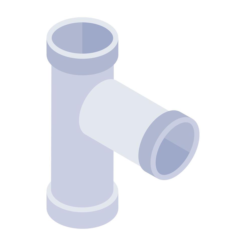 Isometric icon of tee pipe is ready for use in web and apps vector