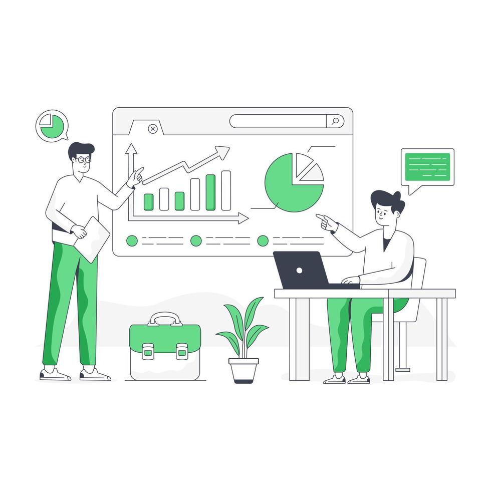 Modern flat illustration of market analysis vector
